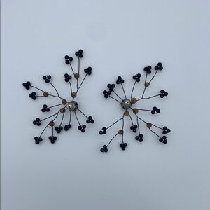 Vintage Black and Rhinestone Earrings